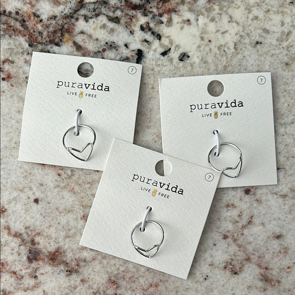 Pura Vida Silver Heart Rings